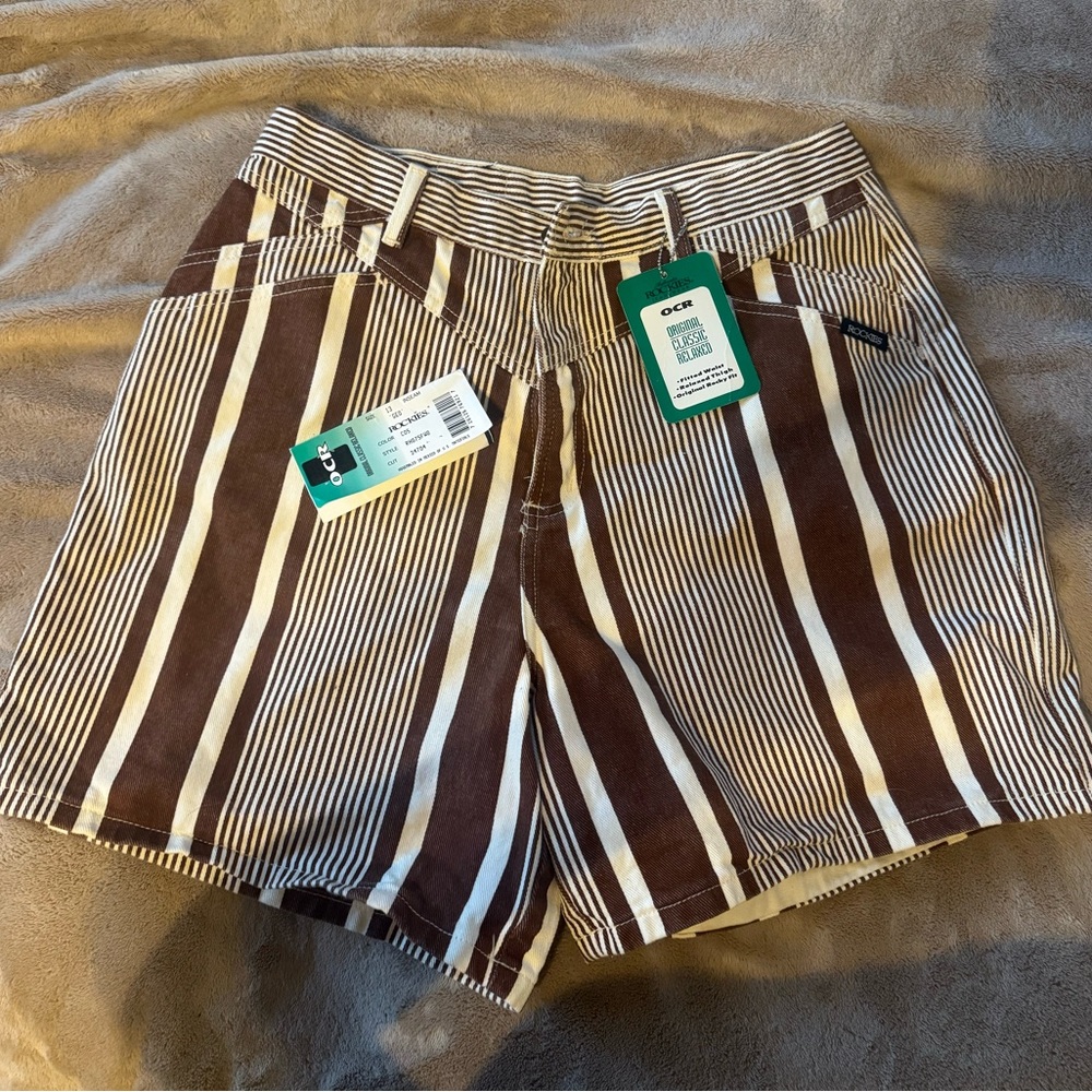 Rockies western brown and white striped women’s shorts